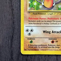 Aerodactyl 16/62 Fossil Unlimited Rare HP Regular Pokemon Card Vintage WOTC - Image 4