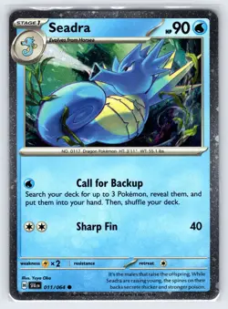 Seadra 011/064 2024 Shrouded Fable Pokemon Card Cosmos Holo Rare - Nm - Image 1