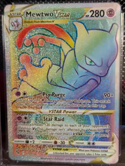 Pokemon Mewtwo VSTAR Rainbow Secret Rare Card 079/078 Pokemon Go CGC 10 Gem Mint - Image 4