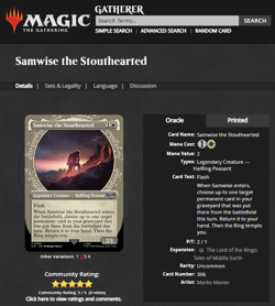 MTG Magic the Gathering Lord of the Rings Surge Foil Samwise the Stouthearted - Image 3