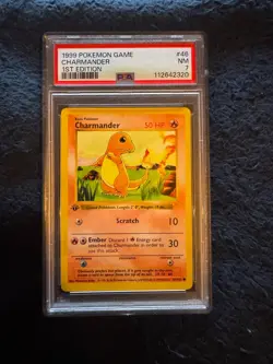 PSA 7 NM Charmander 1999 Pokemon Base Set 1st Edition Shadowless 46/102 - Image 1