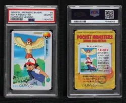 Ash Pidgeotto Bandai Carddass Pokemon Anime Collection Vending PSA 10 1998 0k9n - Image 3