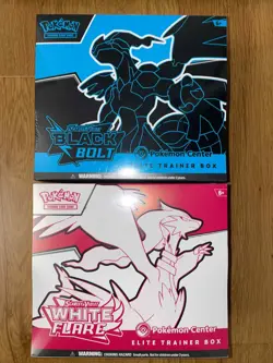 Pokemon Center Black Bolt & White Flare Elite Trainer Box ETB Set Of 2 - SEALED - Image 1