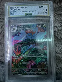 2023 POKEMON OBF EN-OBSIDIAN FLAMES 198 GLOOM ILLUSTRATION RARE -AGS 10 - Image 1