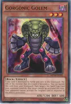 Yugioh Gorgonic Golem MP14-EN192 Common 1st Edition NM x3 Play Set - Image 1