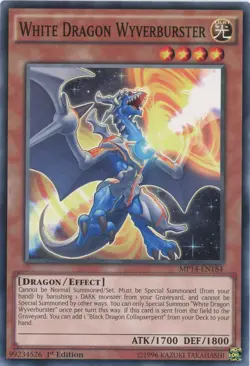 Yugioh White Dragon Wyverburster MP14-EN184 Common 1st Edition NM x3 Play Set - Image 1
