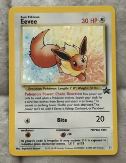Pokemon Eevee Holo Black Star Promo 11 WOTC Pokemon Card TCG 2000 - Image 1