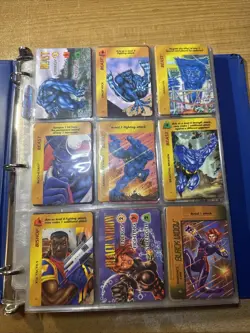 Vtg Marvel Overpower Card Lot 1990’s Binder Collection 200+ Cards - Image 1