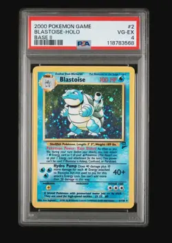 2000 Pokemon Game Base Set 2 BLASTOISE 2/130 Holo #2 PSA 4 Fresh Slab - Image 1