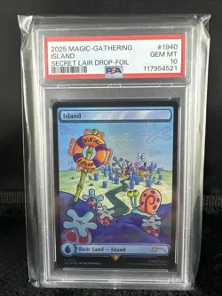 2025 MTG Magic The Gathering SpongeBob Secret Lair Island Foil #1940 PSA 10! - Image 1
