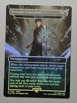MTG x FINAL FANTASY SECRET LAIR - ARMIGER UNLEASHED #7002 RAINBOW FOIL - Image 1