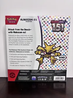Pokemon TCG Scarlet and Violet - 151 Alakazam ex Collection Box - 4 Packs 820650855269 - Image 2