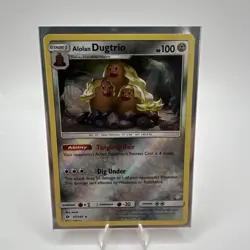 Pokemon Card Alolan Dugtrio Sun & Moon Reverse Holo Rare 87/149 Near Mint - Image 1