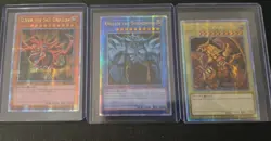 EGYPTIAN GOD CARDS OBELISK SLIFER RA LC01 Quarter Century Secret Rare Yugioh TCG - Image 1