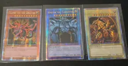 EGYPTIAN GOD CARDS OBELISK SLIFER RA LC01 Quarter Century Secret Rare Yugioh TCG - Image 2