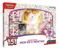 Pokemon Mew Ex & Mewtwo Scarlet & Violet Box Set 151 Brazilian Sealed Giant Card - Image 1