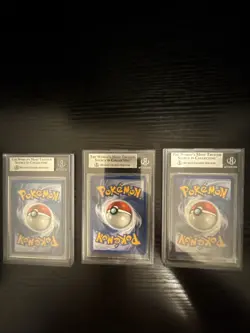 1999 Pokemon Base Set Charizard, Blastoise, Venusaur Unlimited Card Beckett 9 - Image 3