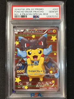 Poncho Pikachu Mega Charizard X PSA10 207 XY P Promo Japanese Pokemon Card - Image 1