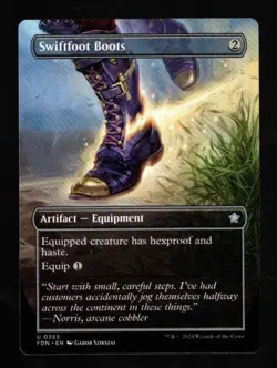 1 x Swiftfoot Boots-BORDERLESS-Magic the Gathering-MTG-Foundations-Near Mint - Image 1