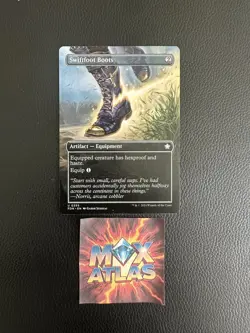 1 x Swiftfoot Boots-BORDERLESS-Magic the Gathering-MTG-Foundations-Near Mint - Image 1