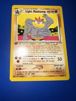 Pokemon Neo Destiny Light Machamp 25/105 Rare Vintage LP 1st Edition - Image 1