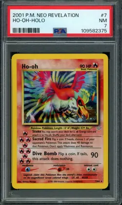 2001 Pokemon Ho-oh 07/64 Holo Neo Revelation PSA 7 NM NEW CERT REGRADE U - Image 1