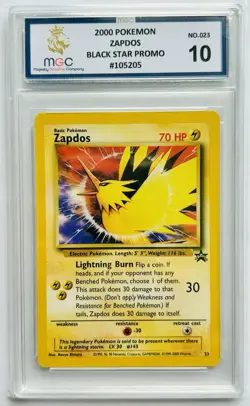 Vintage Pokemon Card Gem Mint 10 Zapdos 2000 Black Star Promo Rare Card Classic - Image 1