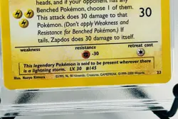 Vintage Pokemon Card Gem Mint 10 Zapdos 2000 Black Star Promo Rare Card Classic - Image 3