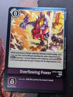 Overflowing Power - BT12-109R Digimon Card Game - Across Time FOIL - Image 1