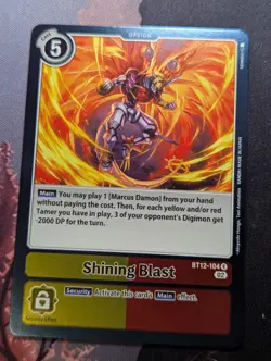 Shining Blast BT12-104 R Digimon Card Game Across Time FOIL - Image 1
