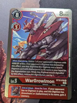 WarGrowlmon BT12-016 R Digimon Card Game Across Time FOIL - Image 1