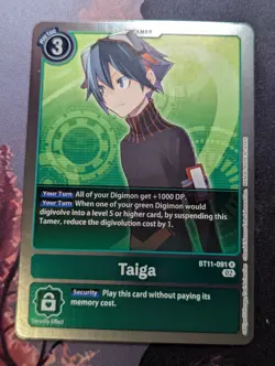 Taiga BT11-091 R Dimensional Phase Digimon Card - Foil - Image 1