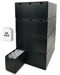 Trading Card Storage Box, Collector Cardboard Card Box with 50 Dividers for M... - Image 1