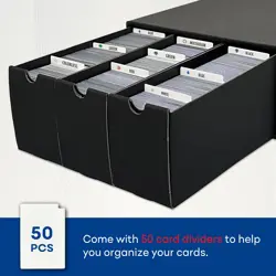 Trading Card Storage Box, Collector Cardboard Card Box with 50 Dividers for M... - Image 2