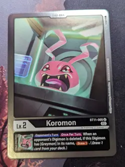 Koromon BT11-005 U Digimon Card Game Dimensional Phase - Image 1