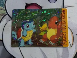 Pokemon Squirtle Charmander Pocket Monsters Nintendo Vending Prism Holo Sticker - Image 1
