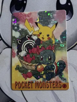 Pokemon Pikachu Squirtle Pocket Monsters Nintendo Vending Prism Holo Sticker - Image 1
