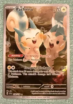 Pachirisu 208/198 Scarlet & Violet Base Illustration Holo Rare Pokemon TCG NM - Image 1