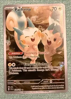 Pachirisu 208/198 Scarlet & Violet Base Illustration Holo Rare Pokemon TCG NM - Image 2