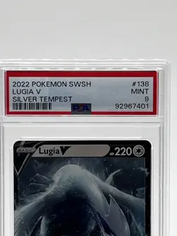 2022 Pokemon SWSH Lugia V Silver Tempest #136 PSA 9 Graded - Image 2