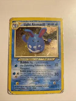 Pokemon TCG Light Azumarill Holo Card 13/105 Neo Destiny WOTC - Image 1