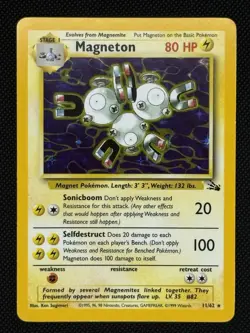 Magneton 11/62 Holo Rare Fossil Set Pokemon Card WOTC Vintage 1999 - Image 1