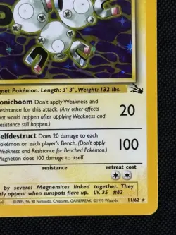 Magneton 11/62 Holo Rare Fossil Set Pokemon Card WOTC Vintage 1999 - Image 5