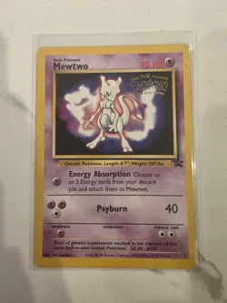 Mewtwo #3 - Black Star Promo - WB Stamp WOTC Pokemon Card - LP/MP - Image 1