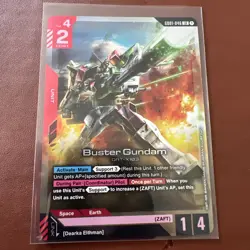 GUNDAM TCG CARD GAME BUSTER GUNDAM GD01-046 LR HOLO FOIL ENGLISH NEWTYPE RISING - Image 1