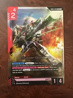 GUNDAM TCG CARD GAME BUSTER GUNDAM GD01-046 LR HOLO FOIL ENGLISH NEWTYPE RISING - Image 1