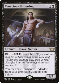 Tenacious Underdog #097/281 MTG Streets of New Capenna SNC Rare Near Mint - Image 1