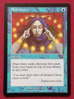 Magic The Gathering MERCADIAN MASQUES BRAINSTORM blue card MTG - Image 1