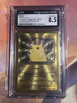 2021 Pokemon Celebrations Pikachu 58 Gold Metal Ultra Premium Collection CGC 8.5 - Image 1