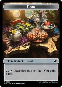Squirrel // Food Double-Sided Token 23 // 27 MTG Bloomburrow Token NP - Image 2